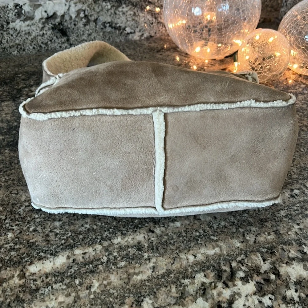 CHANEL tan suede